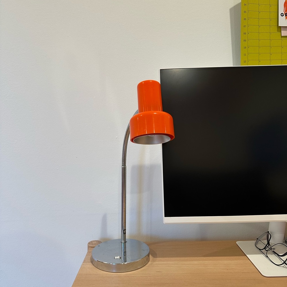 MCM True Vintage Orange Adjustable Desk Lamp